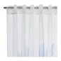IKEA SABINA KNOPP BLUE FLOWERS Sheer CURTAINS 118" Voile WHITE Silver Accents