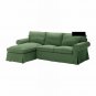 IKEA Ektorp Loveseat  sofa w Chaise COVER 3-seat sectional Slipcover SVANBY GREEN Linen Blend