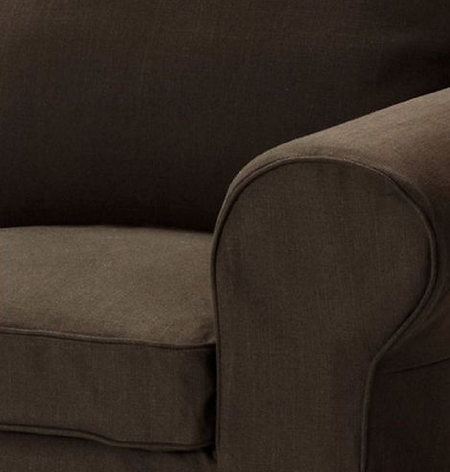 IKEA EKTORP 3 Seat Sofa SLIPCOVER Cover SVANBY BROWN Linen Blend Bezug