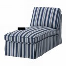 IKEA Ektorp Free-Standing Chaise COVER Slipcover ABYN BLUE White Stripes Åbyn