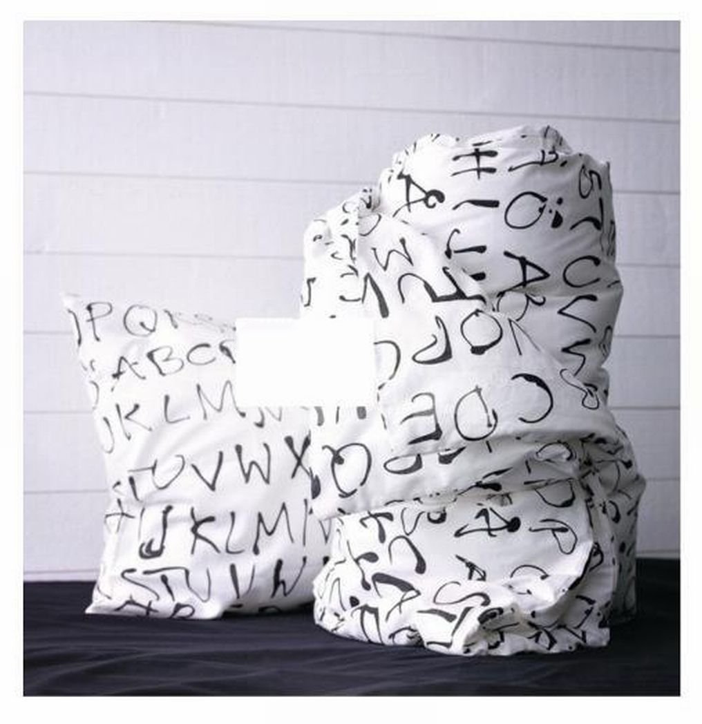IKEA Eivor Ord Black White DUVET COVER Set TWIN Alphabet Letters