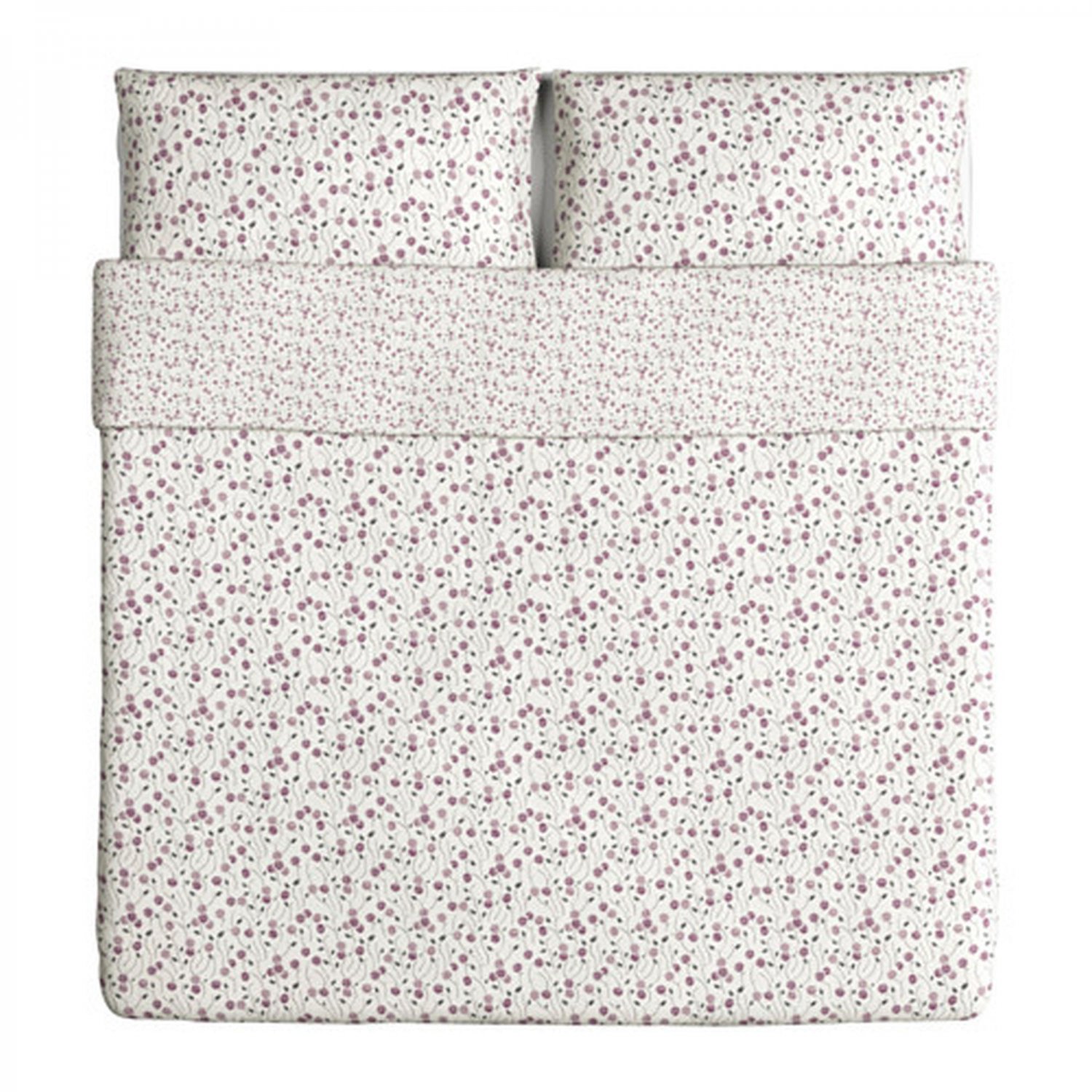 IKEA Majviva KING Duvet COVER Pillowcases Set WHITE LILAC Purple Floral