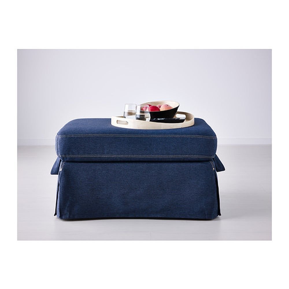 IKEA Ektorp Footstool COVER Ottoman Slipcover JONSBODA BLUE