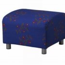 IKEA Klippan  Footstool SLIPCOVER Pouffe Cover HAGEBY BLUE Print