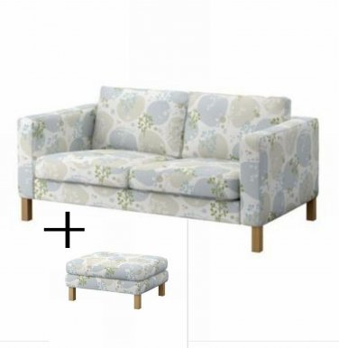 IKEA Karlstad 2 Seat Sofa and Footstool SLIPCOVERS Loveseat Ottoman Cover GRONVIK GrÃ¶nvik Multi