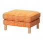 IKEA Karlstad Footstool Ottoman SLIPCOVER Cover HUSIE ORANGE Retro Print