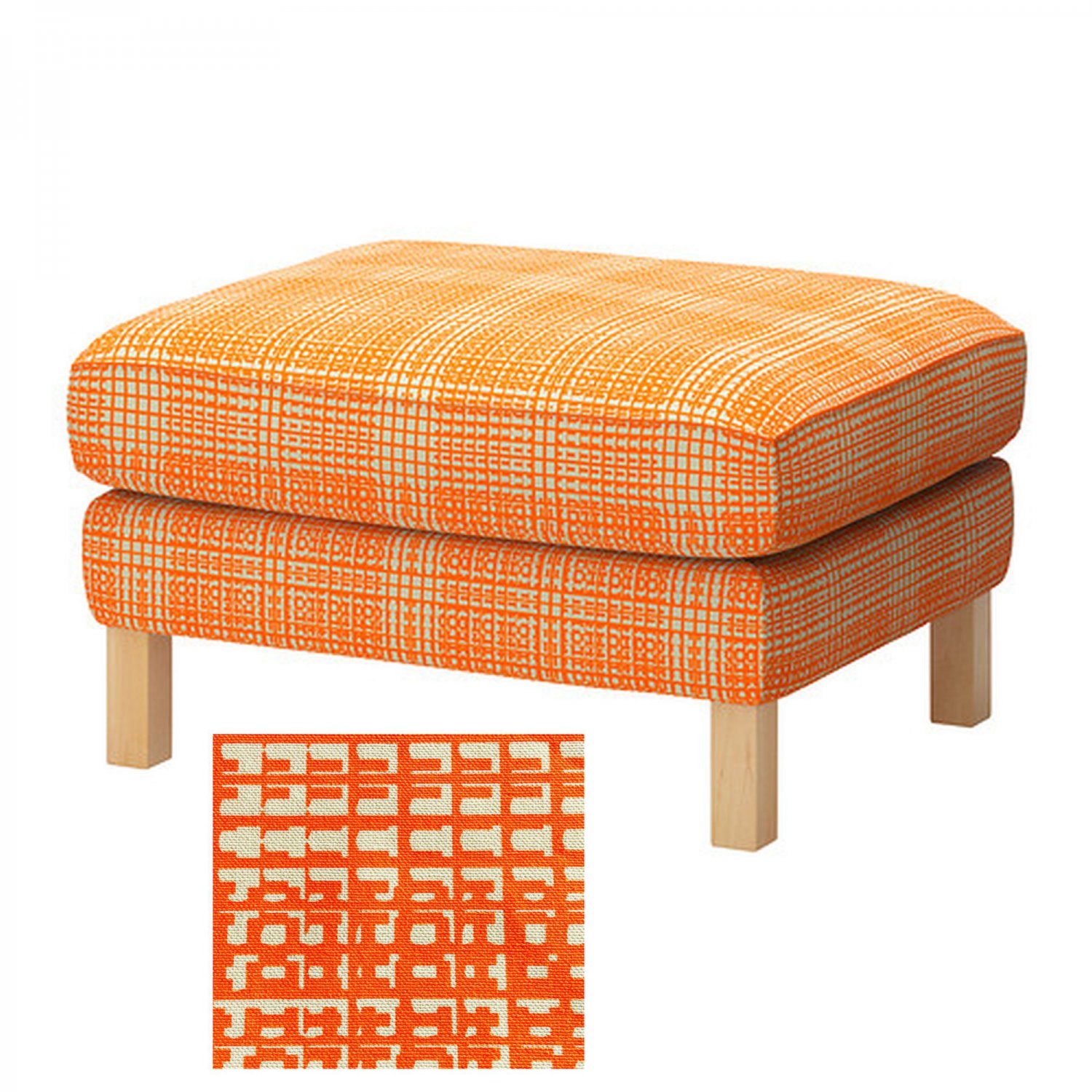 IKEA Karlstad 2 Seat Sofa and Footstool SLIPCOVER Loveseat Ottoman