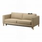 IKEA Karlstad Sofa Bed and Footstool SLIPCOVER Sofabed Ottoman Cover LINDO Beige LindÃ¶