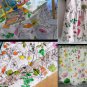 IKEA LUDOVIKA Fabric Material BIRDS Flowers Trees Frogs Meadow PINK Orange Green White