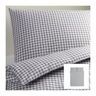 IKEA Liamaria QUEEN Duvet COVER Pillowcases Set GRAY Grey CHECKED Gingham Double Full