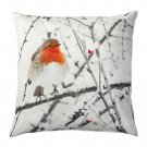 IKEA Eldblomma BIRD Cushion COVER Pillow Sham Xmas Chalet Nature Robin Red Velvet Rustic