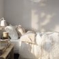 IKEA OFELIA WHITE Throw BLANKET Stretchable PHOTO PROP Textured New