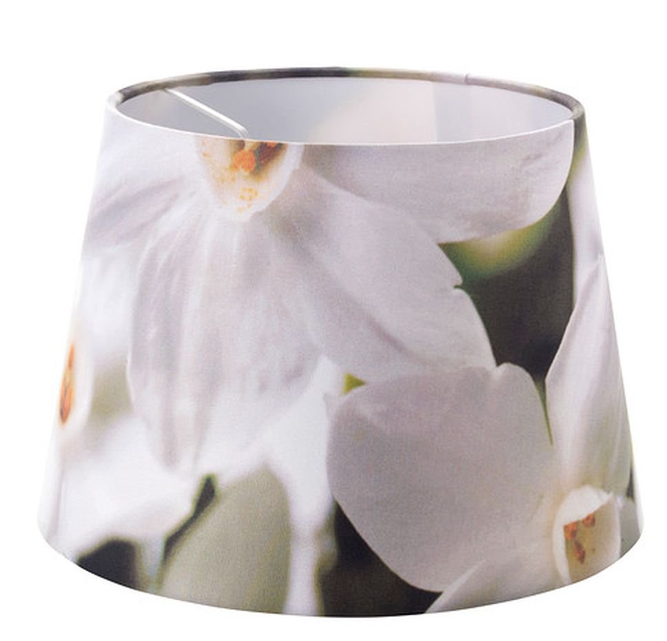 IKEA HORJA Floral Table Lampshade 9" Fabric Print HÖRJA Shade White Magnolia