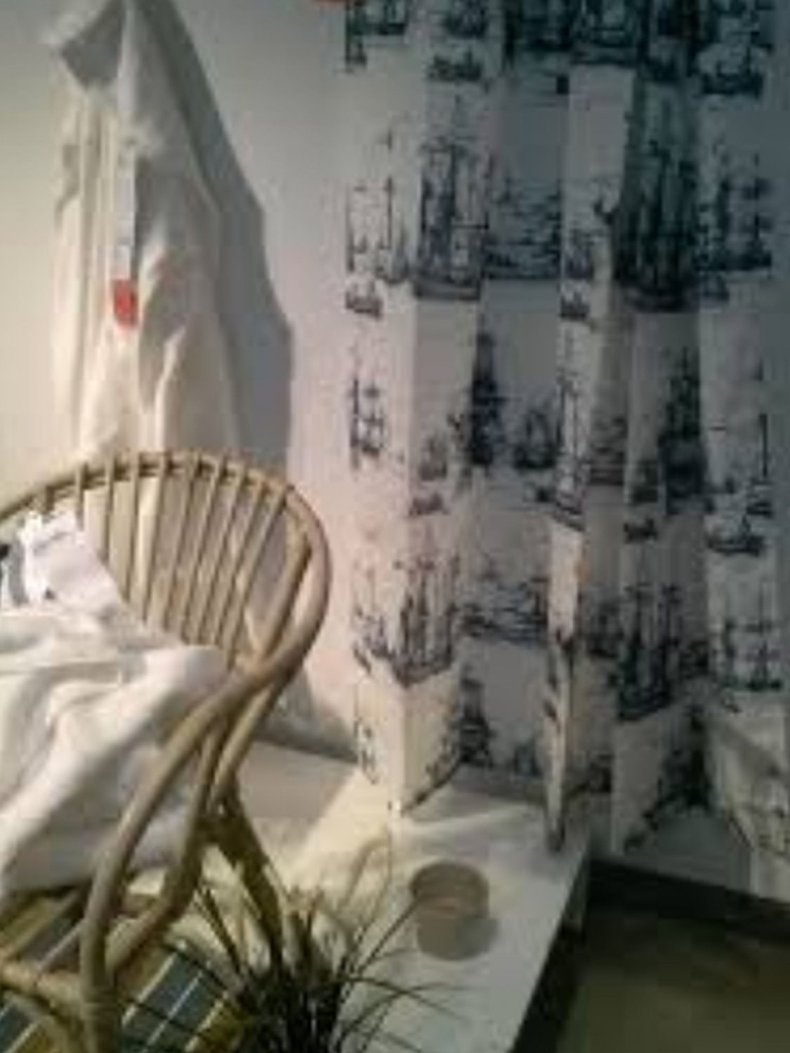 IKEA Aggersund Boats Fabric SHOWER Curtain BLUE White Nautical Sailing Ships Naval