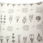 IKEA SISSELA Fabric Material BOTANICAL Print DARK GRAY White 1 Yd Grey