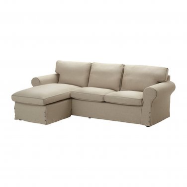 IKEA Ektorp Loveseat sofa w Chaise COVER 3-seat sectional Slipcover RISANE NATURAL Linen beige