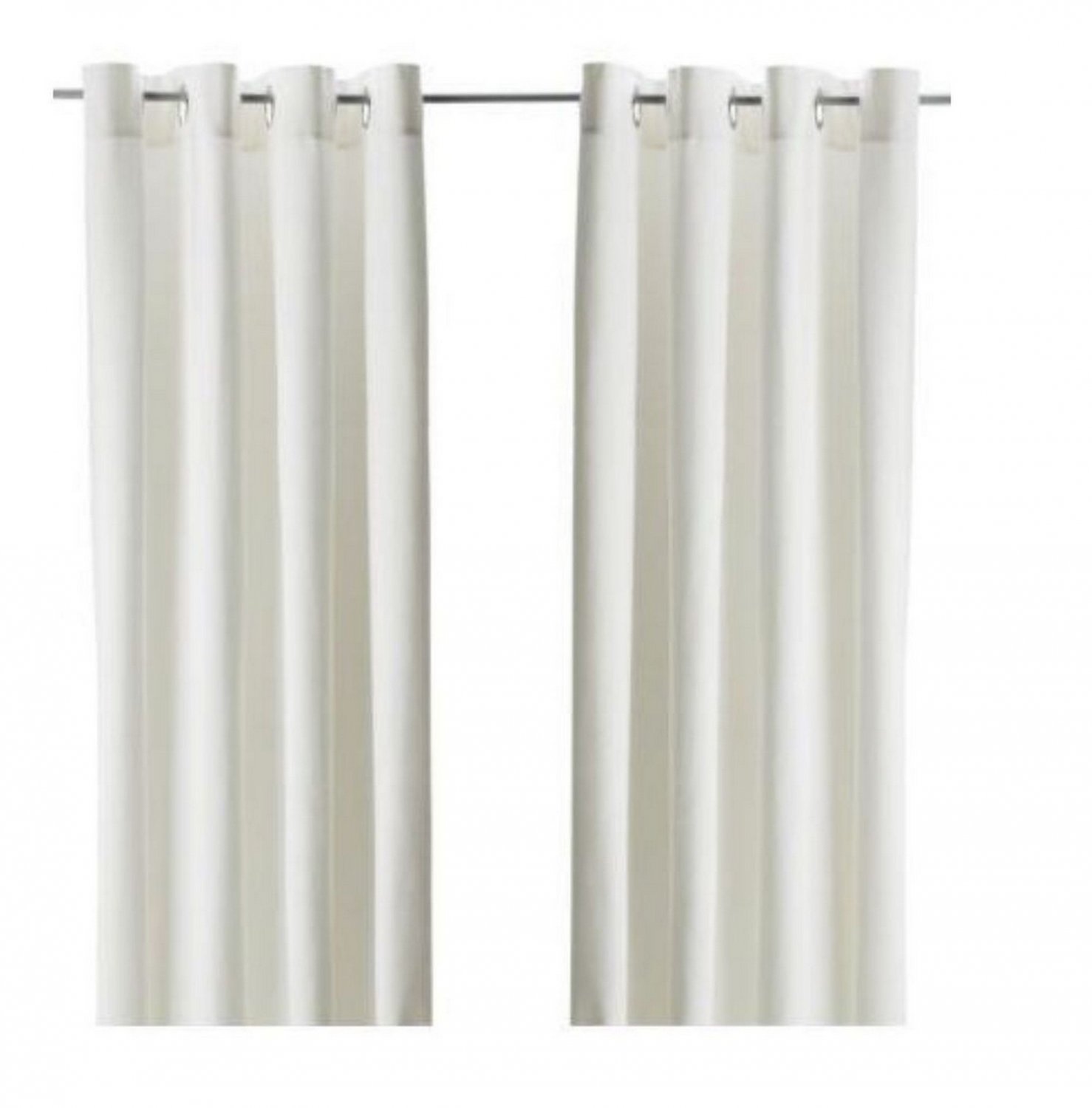 IKEA SANELA CURTAINS Drapes 2 Panels WHITE Offwhite VELVET 98quot; Grommet Top
