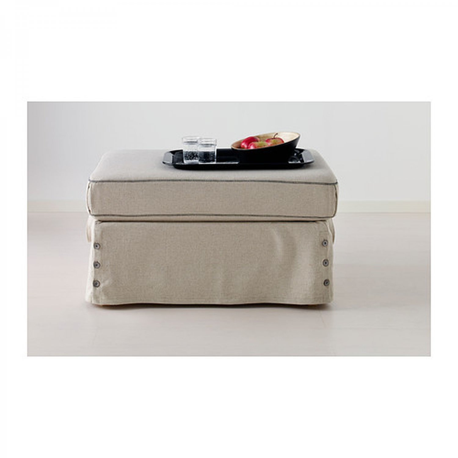 IKEA EKTORP Footstool COVER Ottoman Slipcover RISANE NATURAL Linen