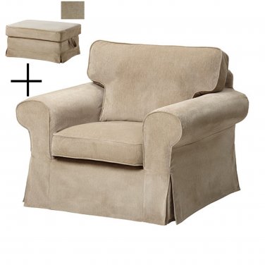 Ikea Ektorp Armchair And Bromma Footstool Cover Chair Ottoman