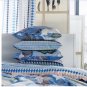 IKEA Mossflox King Duvet COVER Pillowcase Set Blue Multicolour Modern