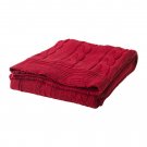 IKEA Ursula Afghan Throw BLANKET RED Cable Knit Cotton Xmas
