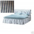 IKEA MORKEDAL QUEEN Bedframe COVER Blue White TICKING STRIPES Cotton LILLTORP