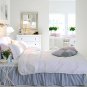 IKEA MORKEDAL QUEEN Bedframe COVER Blue White TICKING STRIPES Cotton LILLTORP