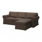 IKEA Ektorp Loveseat sofa with Chaise SLIPCOVER 3-seat sectional Cover JONSBODA BROWN