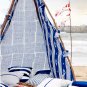IKEA Entire BOLT of SOMMAR 2016 Fabric Material IKAT Blue White Stripe 27Yd Nautical Indigo LOT
