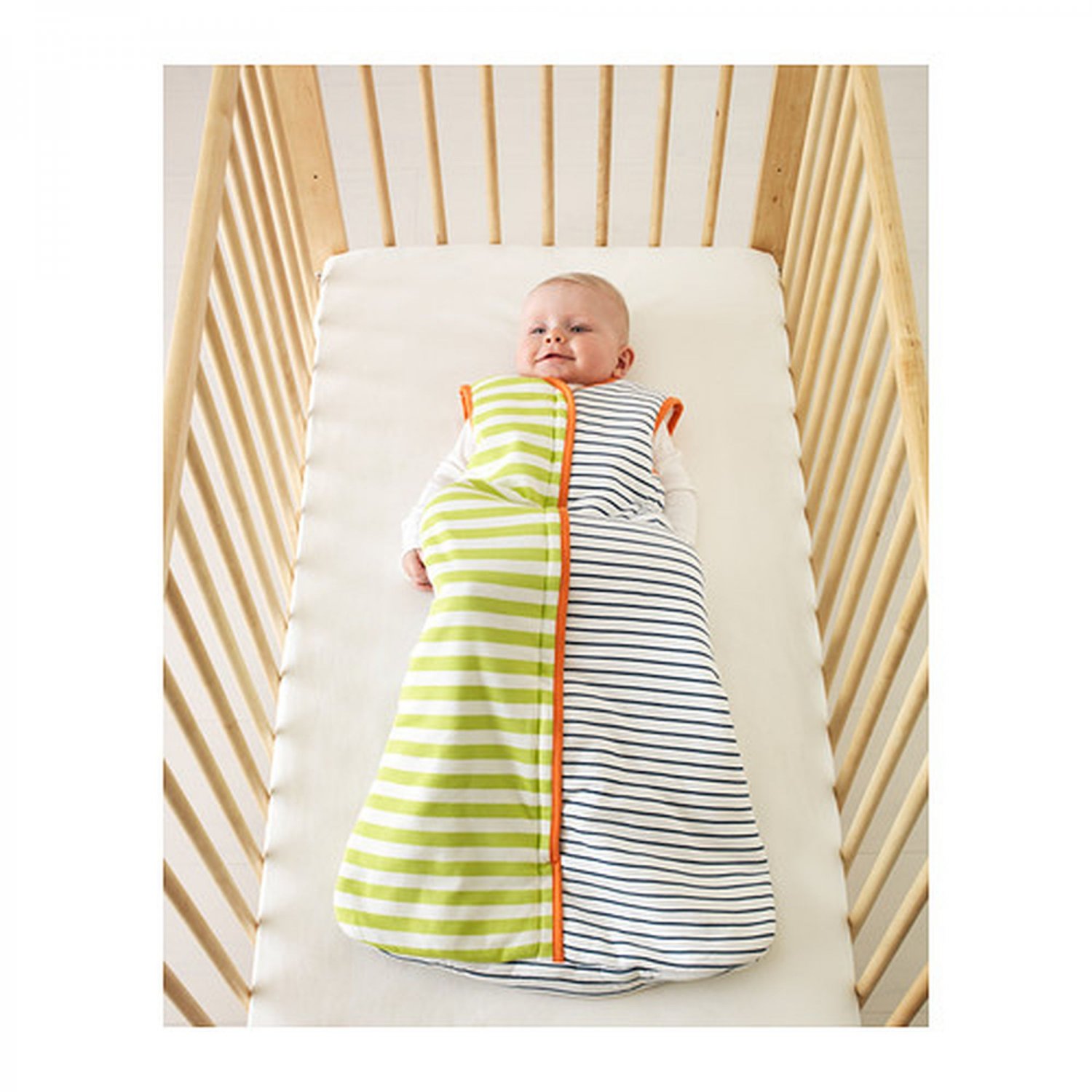 Ikea Pyttelilla Wearable Baby Blanket Blue Green Stripes Crib