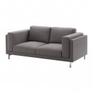 IKEA Nockeby 2 Seat Sofa SLIPCOVER Loveseat Cover RISANE GRAY Grey Linen Blend 80inch