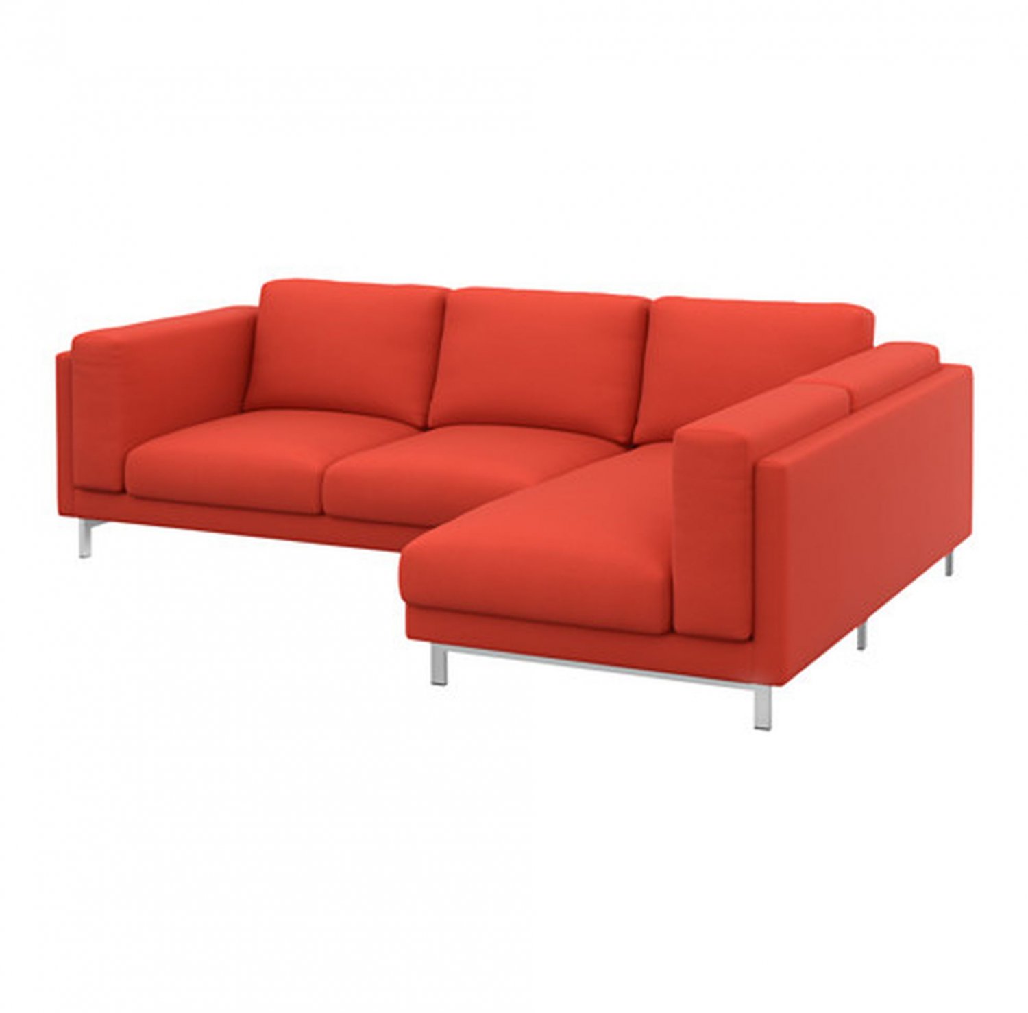IKEA Nockeby SLIPCOVER Loveseat w Chaise Right COVER Risane ORANGE New