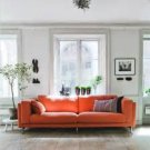 IKEA Nockeby 3 Seat Sofa SLIPCOVER Cover RISANE ORANGE Linen Blend