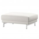 IKEA Nockeby Footstool SLIPCOVER Ottoman COVER Risane  WHITE Linen