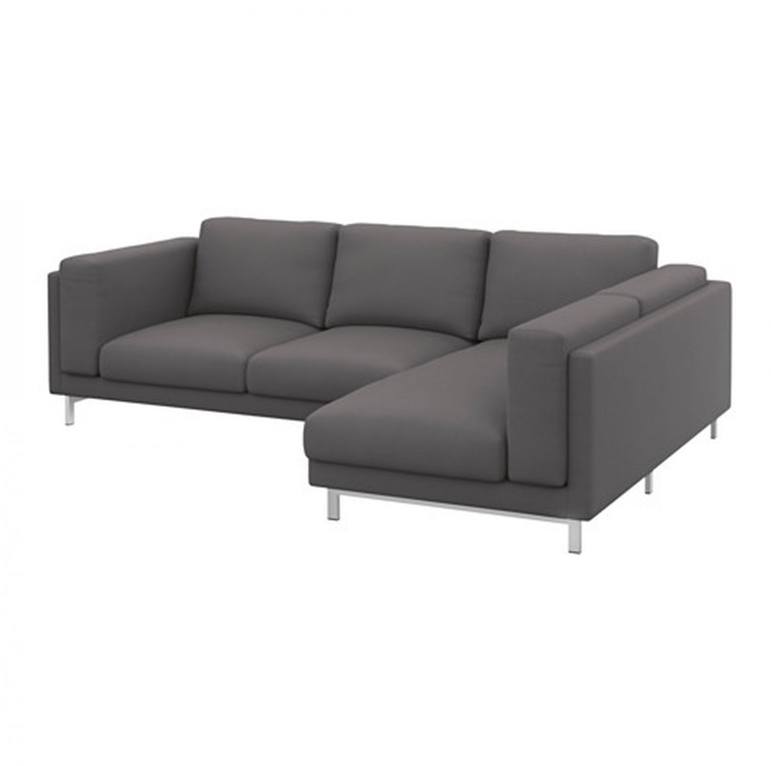IKEA Nockeby SLIPCOVER Loveseat w Chaise Right COVER Risane GRAY Grey