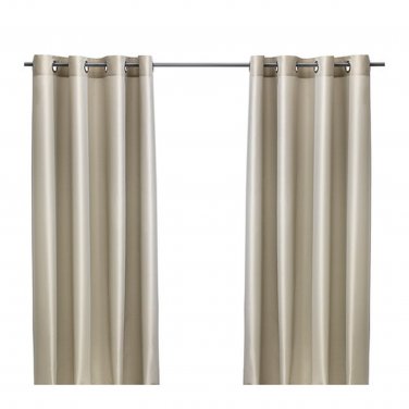 IKEA Parlbuske Curtains BEIGE Drapes 98"  PÃ�RLBUSKE Elegant Shimmer