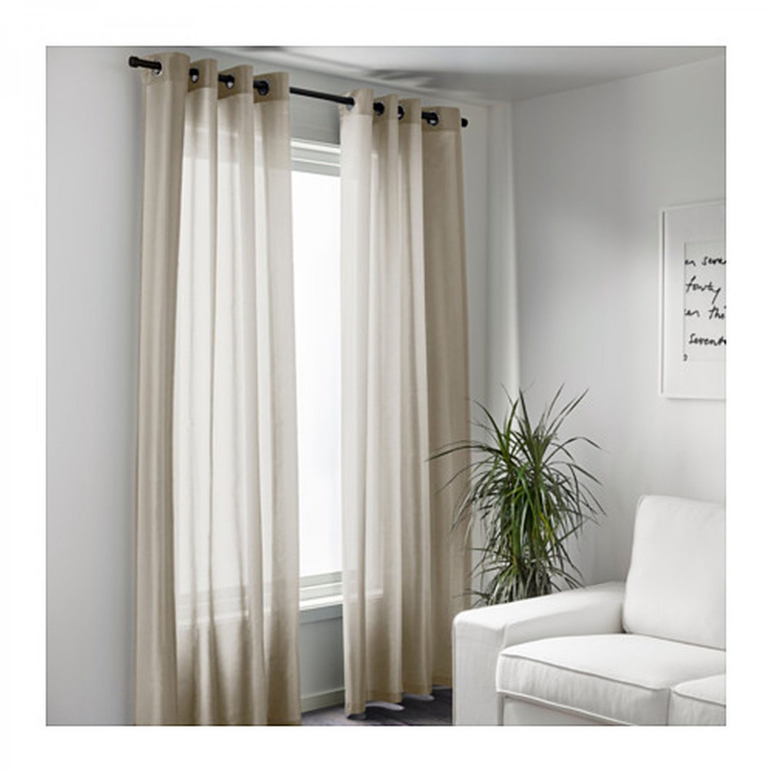 IKEA Parlbuske Curtains BEIGE Drapes 98