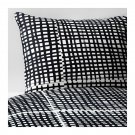 IKEA Bjornloka Ruta KING Duvet COVER Pillowcases Set BLACK White BJÖRNLOKA
