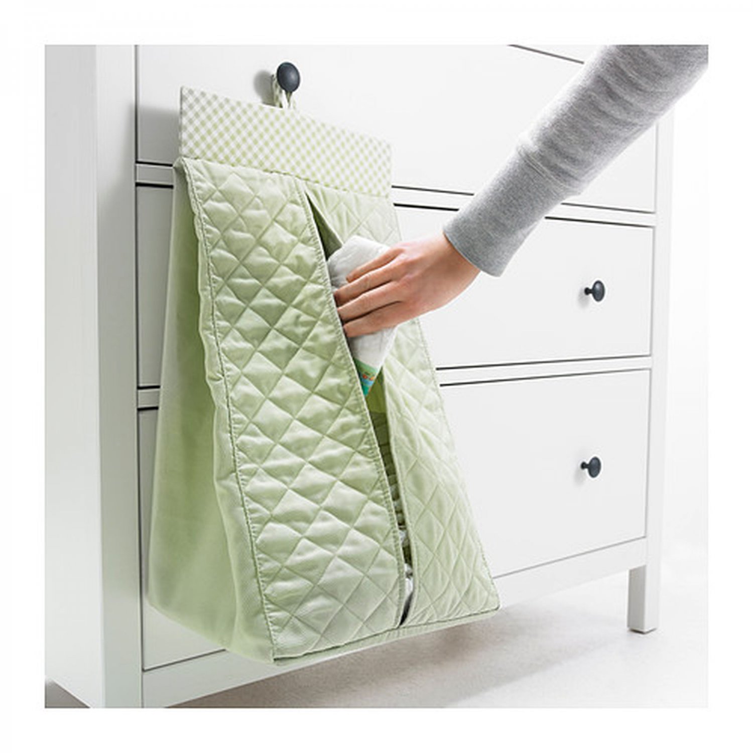 IKEA Nanig Diaper Stacker LIGHT GREEN Baby Nursery Storage Bag Unisex