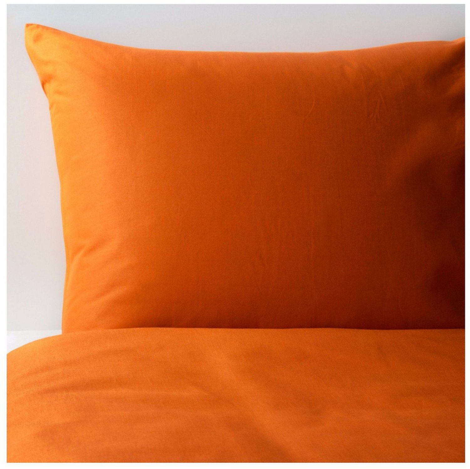 IKEA Dvala KING Duvet COVER Pillowcases Set ORANGE Cotton Fall Autumn