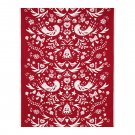 IKEA Vinter 2016 Fabric Material RED on White Scandinavian Birds Flowers Tolle Floral 1 yd Xmas