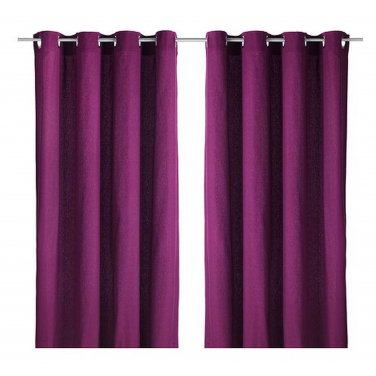 IKEA Mariam CURTAINS Drapes 2 Panels DARK LILAC Purple Grommet Eyelet Header 98quot;