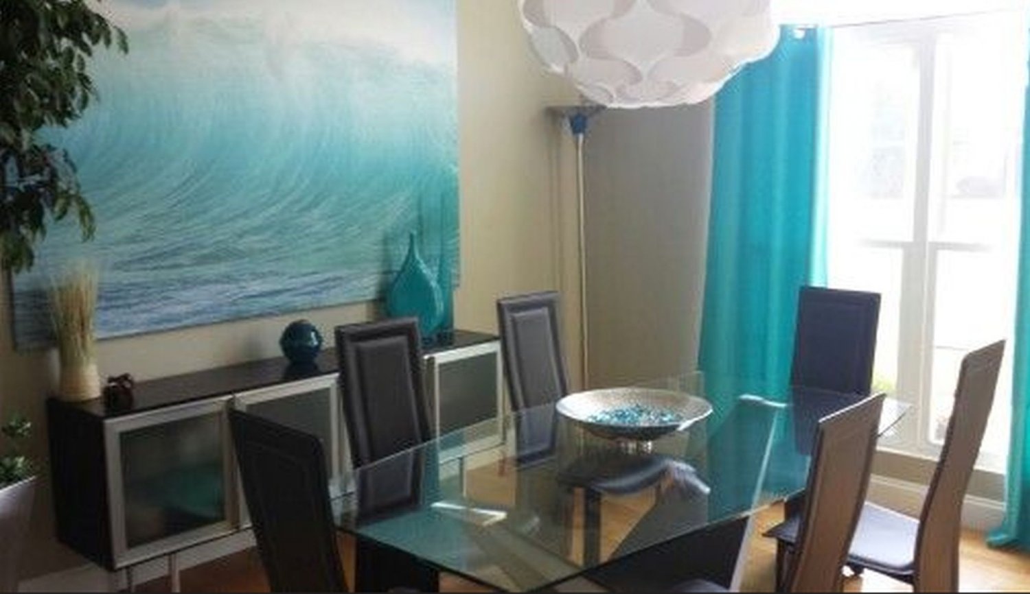 IKEA Premiar HAWAII WAVES Blue WALL ART Print HUGE Surfer Canvas WATER