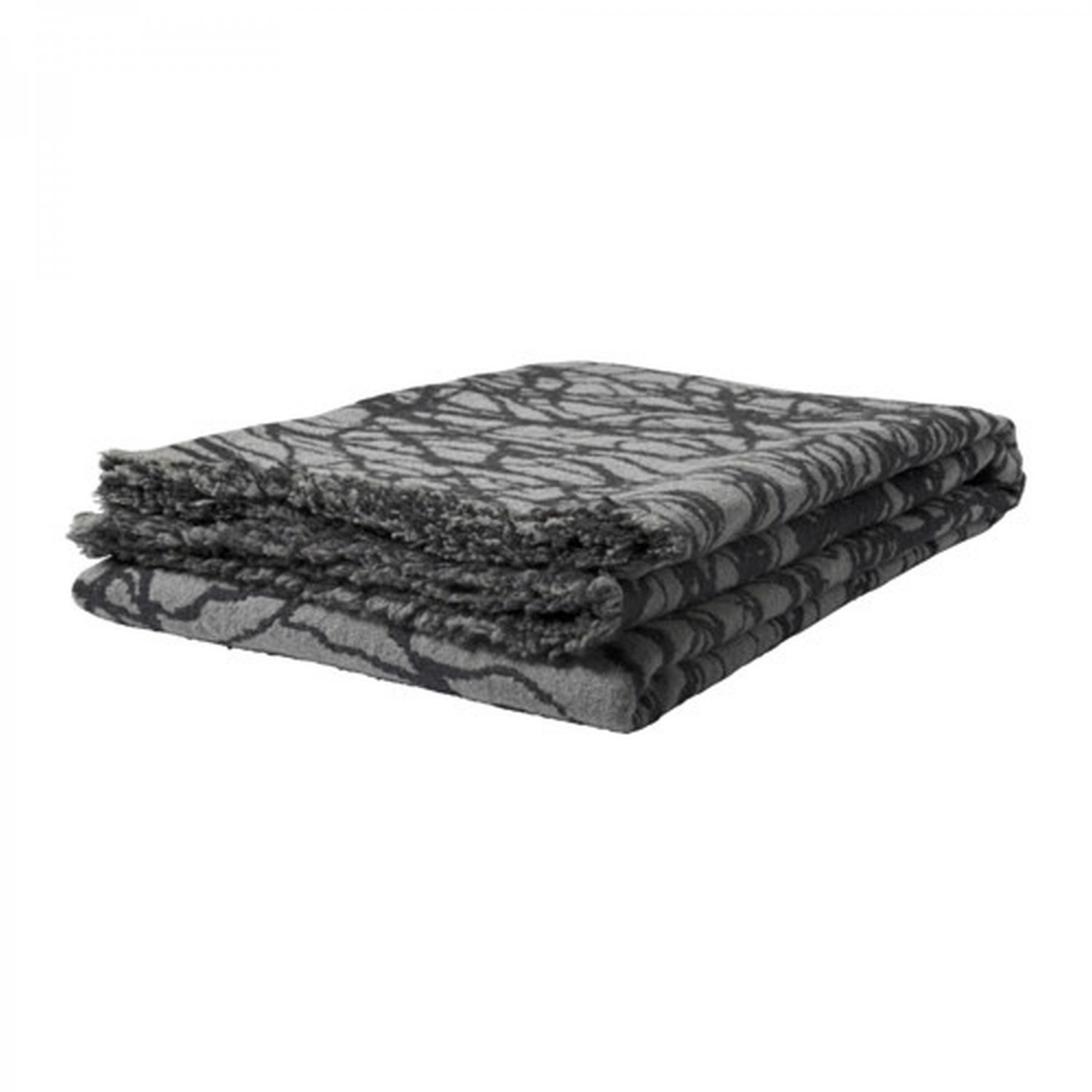 IKEA Svartan Bedspread Throw BLANKET Afghan BLACK Gray Modern SVÃ�RTAN Wool