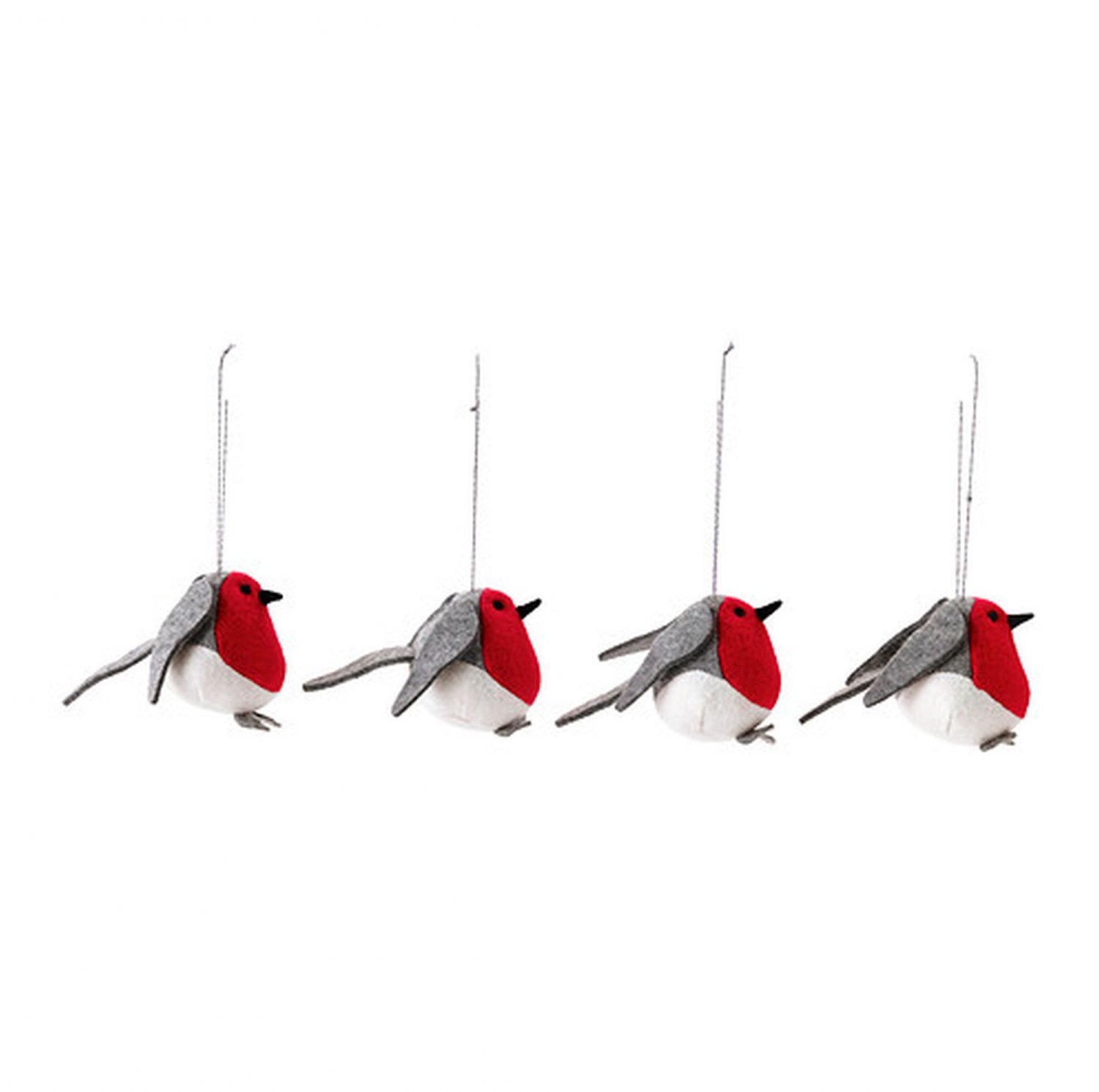 IKEA VINTER 2015 4 Birds Xmas Decorations Holiday Ornaments Gray Red Wren Chickadee Songbird
