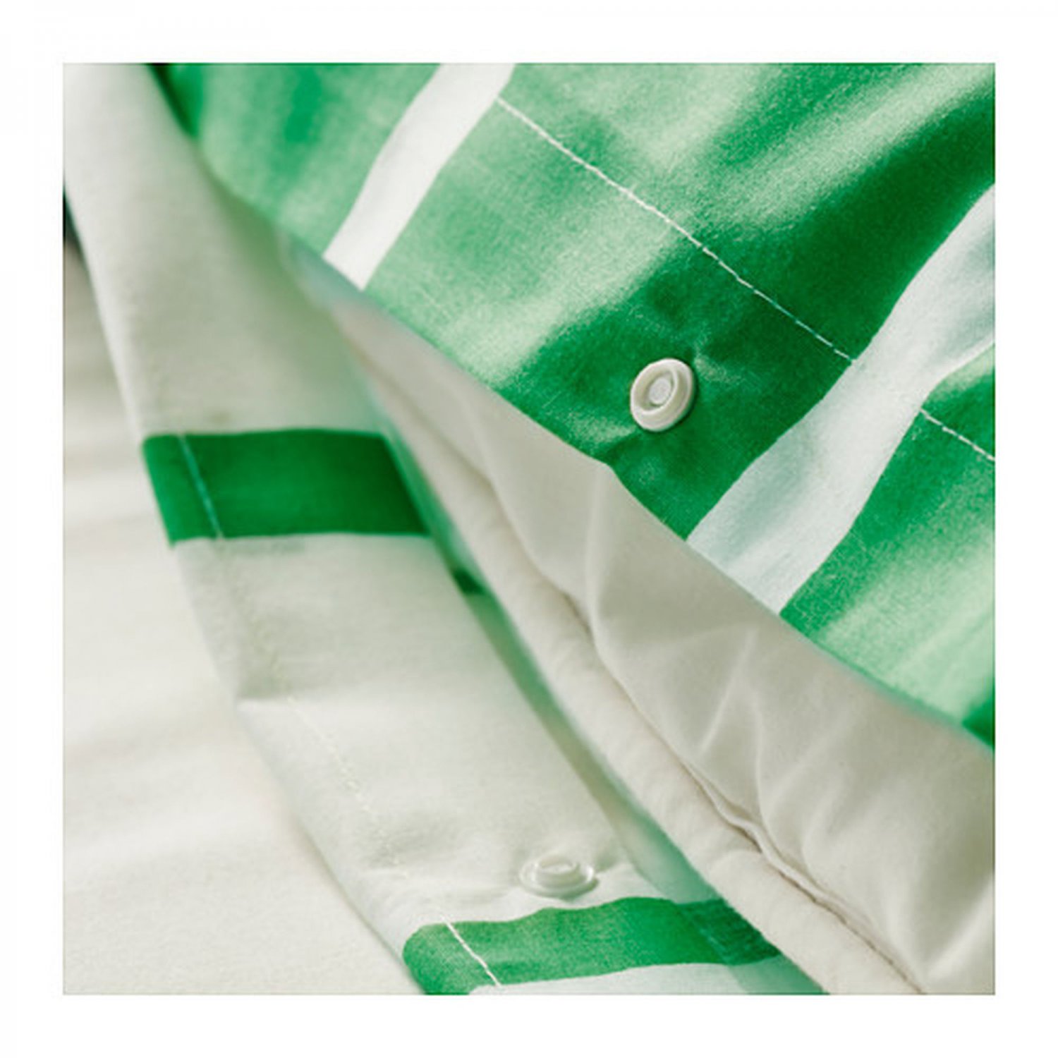 IKEA Tuvbracka TWIN Duvet COVER Pillowcase Set GREEN White Stripe TUVBRÄCKA