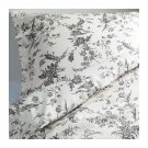 IKEA Alvine Kvist Duvet COVER Pillowcases Set QUEEN Full Double GRAY White Floral