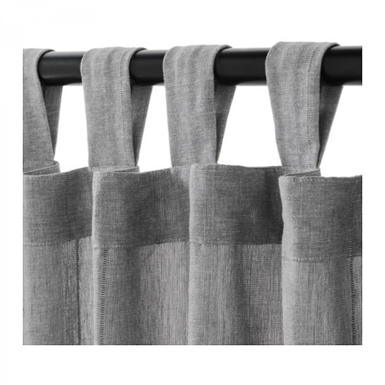 IKEA Lenda CURTAINS w TIEBACKS Light GRAY 98" Drapes Grey TAB Top