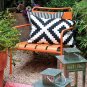IKEA LAPPLJUNG RUTA Pillow Cover Sham ETHNIC African BLACK White Bold Graphic New