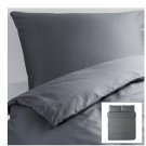 IKEA Gaspa KING Duvet COVER and  Pillowcases Set GRAY Grey GÄSPA Soft